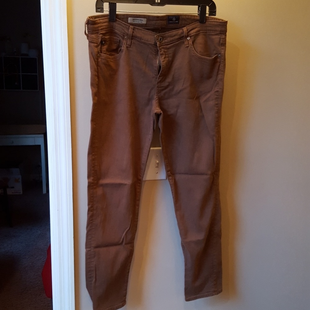 Saddle brown straight jeans from Anthropologie